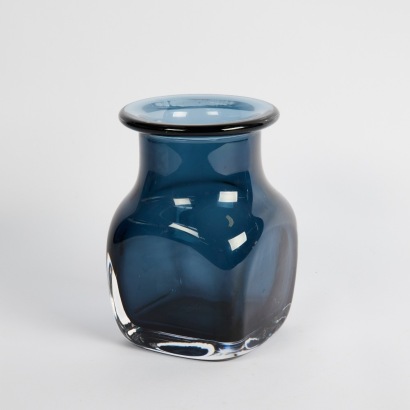An Orrefors Smoky Blue Art Glass Vase