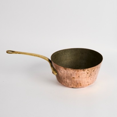 A Vintage French Hammered Copper Pot