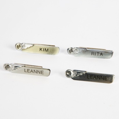 A Set of Four Official Air New Zealand Cabin Crew Name Tags
