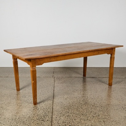 A Rustic Farmhouse Plank-Top Dining Table