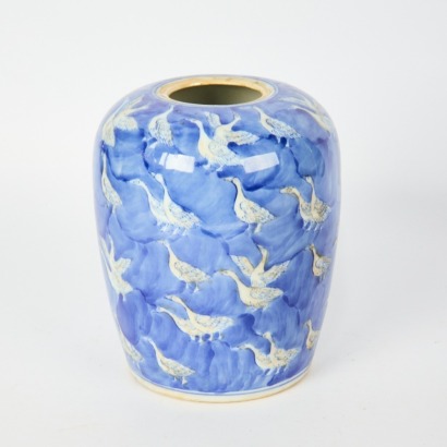 A Chinese Blue and White Jar with Qilin and Duck Motifs