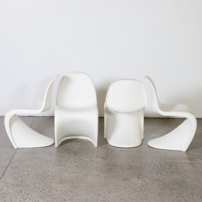 A Set of Four Panton Chairs by Verner Panton for Vitra