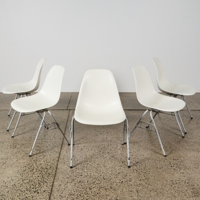 A Set of Five Eames DSS Stacking Chair For Vitra