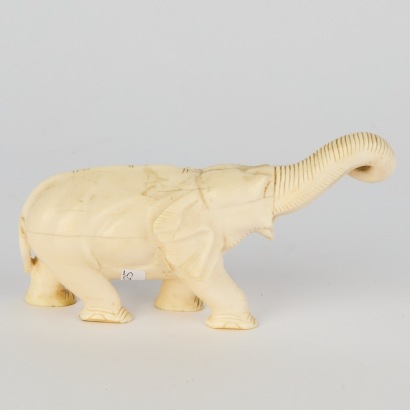 An Asian Carved Ivory Elephant Figure