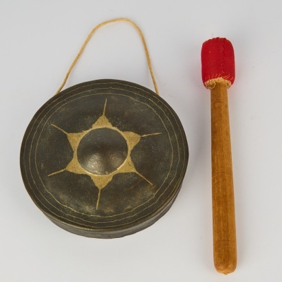 An Old Asian Bronze Gong Set