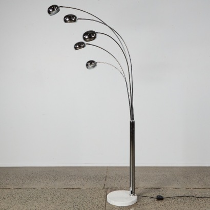 A Five-Arm Arc Floor Lamp with a Marble Base
