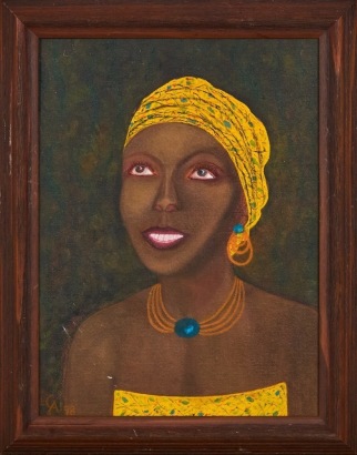 ARTIST UNKNOWN Folk Art Portrait