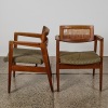 A Pair of Gunlocke Mid-Century Walnut and Cane Armchairs, c.1960s USA - 2