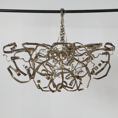 A Large Sculptural Delphinium Chandelier by William Brand for Brand Van Egmond