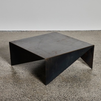A Folded Corten Steel Coffee Table