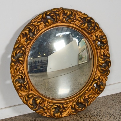 A Vintage Gilt Convex Mirror
