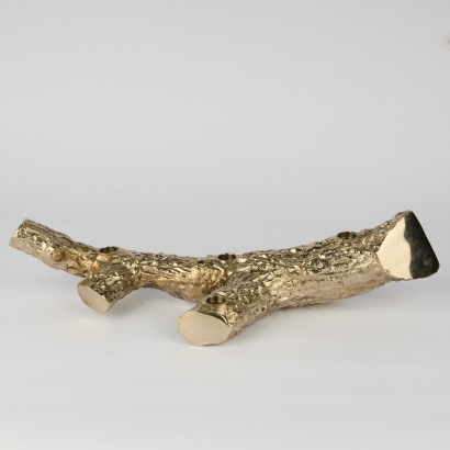 A Silver-Toned Metal Branch Candle Holder