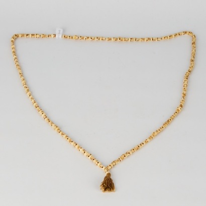 A Vintage Tibetan Skull Bone Prayer Beads