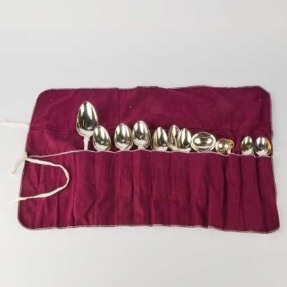 A Collection of Sterling Silver Fiddle and Thread Patterned Cutlery 1.404kg