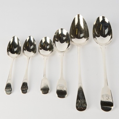 Six Sterling Silver Spoons 0.428kg
