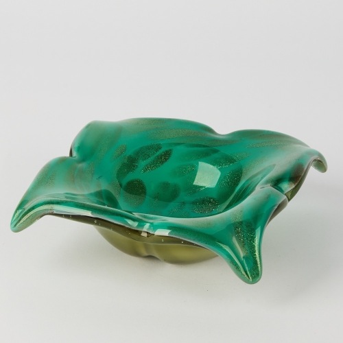 A Green Gold Fleck Bowl