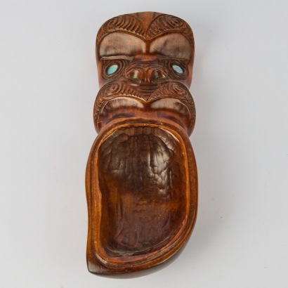 A New Zealand Maori Kauri Hand-Carved Wall Hanging