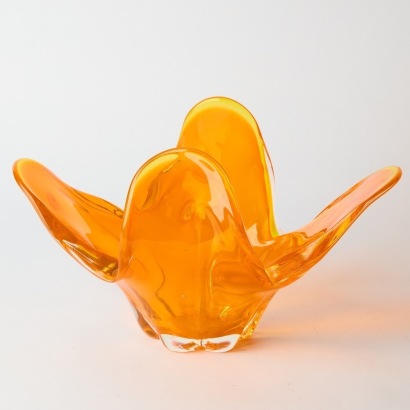 A Mid-Century Orange Art Glass Bowl
