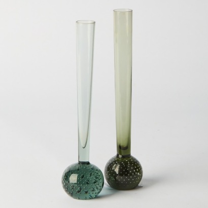 A Pair of Per Lutken for Holmegaard Bubble Orchid Specimen Vases