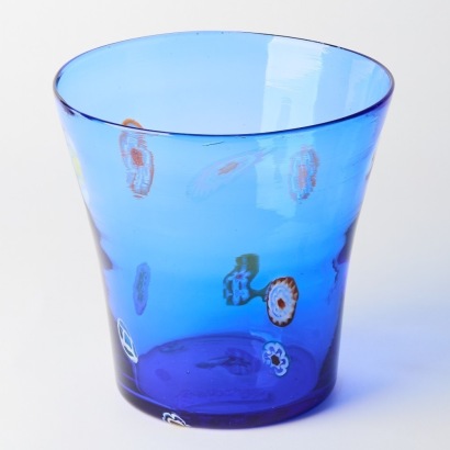 A Vintage Handmade Mouth-Blow Murano Glass (Secchiello) Bucket Vase