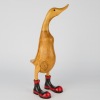 A Wooden Duck in Red Band Gumboots
