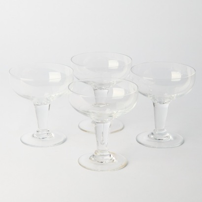 A Set of Four Vintage Nazeing Crystal Champagne Coupes