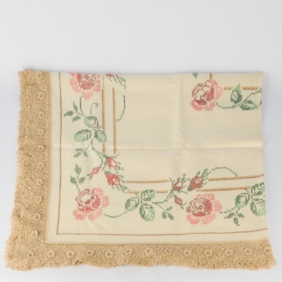 A Cross Stich and Crochet Tablecloth