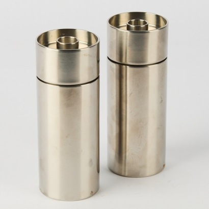 A Cylinda Line Salt and Pepper Set by Arne Jacobsen for Stelton