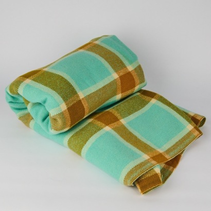 A Vintage Olive Plaid Blanket