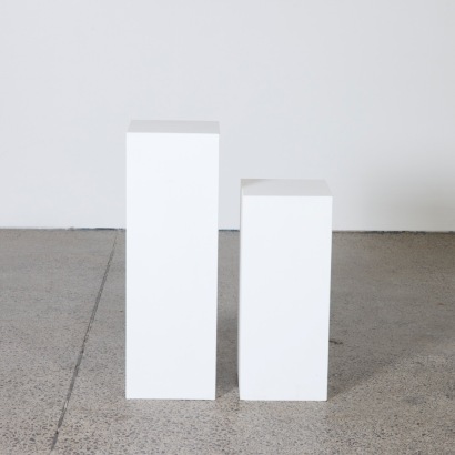 A Pairing of Mixed Height Art Gallery Plinths