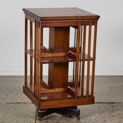 An Edwardian Oak Revolving Bookcase
