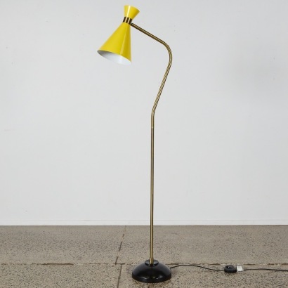 A Black and Yellow Floor Lamp