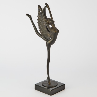 A Black Metal Figure Dancer