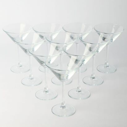 A set of ten Martini Glasses