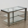 A Chrome and Glass Console Table - 2