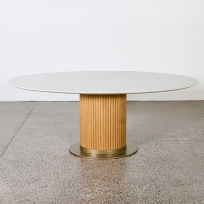 A Soho Home Carrara Marble Oval Dining Table