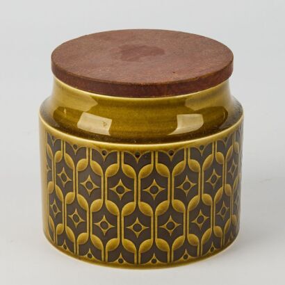 A Green Hornsea Heirloom Lidded Jar