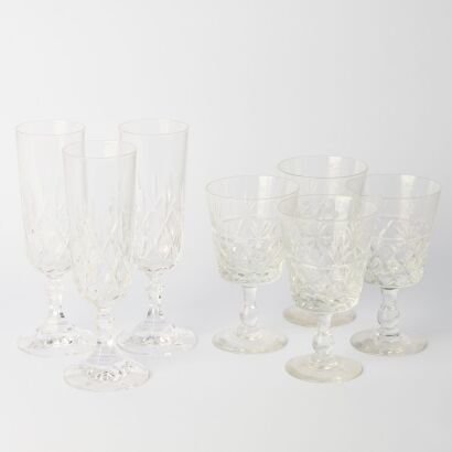 A Set of Seven Crystal Glasses