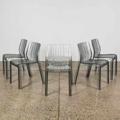 A Set of Five Kartell-Style Frilly Chairs