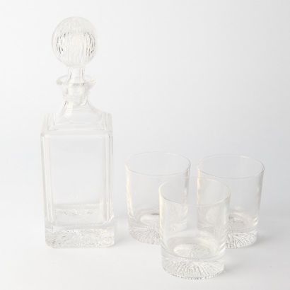 A Decanter and Three Glasses