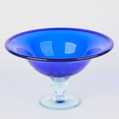 A Hoglund Blue Pedestal Bowl