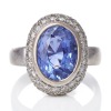 18ct White Gold, 6.13ct Sapphire / 1.05ct Diamond Halo Cluster Ring