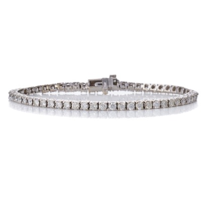 14ct White Gold, 18cm, 4.55ct Diamond Tennis Bracelet