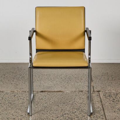 A Mid-Cenutry Style Tubular Steel Occasional Chair