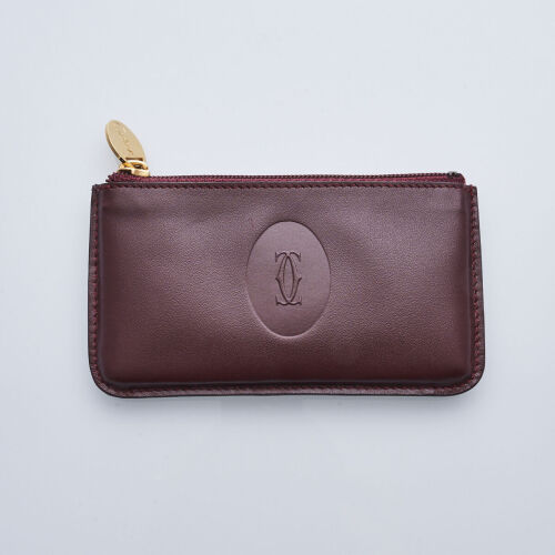 Cartier Bordeaux Leather Coin Purse