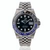 Stainless Steel, 40mm Rolex GMT Master II Black/Blue Bezel Automatic Wristwatch