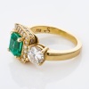 18ct Yellow Gold, Modern, 1.20ct Emerald / 1.51ct Diamond Cluster Ring - 2