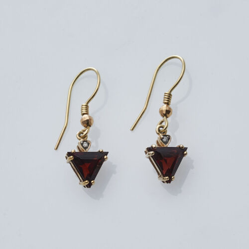 9ct Garnet Drop Earrings