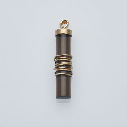 9ct Smokey Quartz Cylindrical Pendant