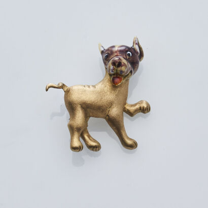 18ct Vintage Dog Brooch